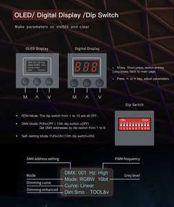 <span class=keywords><strong>Ltech</strong></span>-Decodificador para iluminación de escenario, dispositivo de iluminación <span class=keywords><strong>DMX</strong></span> 512, 8bit, 16bit, RGBWY, 6A * 5CH, Max.30A, Max.720W, XLR, RJ45, RDM, XLR, RJ45 - Product Image 6