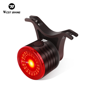 WEST BIKING-Luz LED ultraligera de advertencia para bicicleta de montaña y carretera, sensor de freno trasero inteligente recargable, resistente al agua - Product Image 1