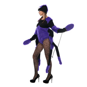 Costume da <span class=keywords><strong>Ragno</strong></span> Peloso Viola per <span class=keywords><strong>Donna</strong></span>, con Zampe e Cappello da Mostro, per Halloween, Travestimento da Insetto Spaventoso per Feste in Maschera - Product Image 4