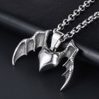 Collier romantique pour couple pour la Saint-Valentin, pendentif en forme de cœur avec design d'ailes d'ange et de démon