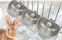 Abreuvoir automatique en acier inoxydable pour volailles, poulets, lapins, cailles, poules, avec fixation par pince pour cage, pour ferme et jardin