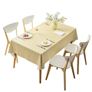 SkCheckered PVC <b>Tablecloth</b> Rectangle Geometric Pattern <b>Waterproof</b> Home Use Washable Dining Table Cover - Product Image 1