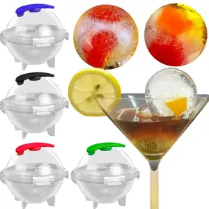 Portatile grande palla di ghiaccio stampo congelatore Whisky Bar Bartending Silicone grande sfera Maker frigorifero rotondo stampo vassoio cubo di ghiaccio