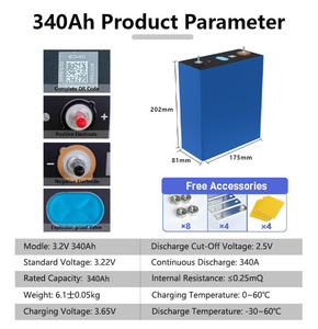 Celdas de Batería Lifepo4 de 3.2V, Grado A, Prismáticas, de Iones de Litio, 340Ah, 300Ah, 306Ah, 310Ah, 280Ah, 304Ah, 320Ah - Product Image 2