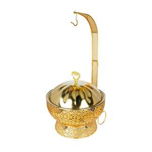 Réchaud de buffet en acier inoxydable 4,5/6/8L doré pour banquets d'hôtel et mariages, chauffe-plats à alcool avec couvercle suspendu - Product Image 5