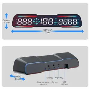 2024 populer Digital speedometer G19 Auto meter LED Head Up display USB gps hud display aksesoris mobil
