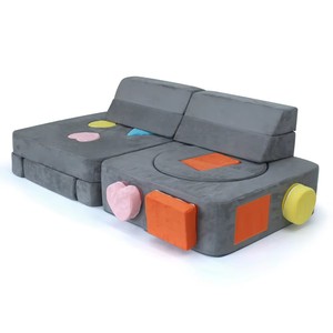 Juego de Sofás Modulares para Niños de 16 Piezas, Sofá Infantil de Felpa Multifuncional Convertible para Muebles de Juego para Niños Pequeños - Product Image 1