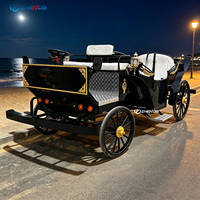 Voiture électrique de tourisme avec carrosserie noire, idéale pour les activités et les attractions touristiques