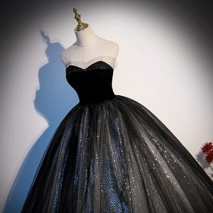 Robe Noire Nouvelle Collection 2026, Robe de Soirée Éthérée et Luxueuse à Jupe Bouffante pour Femme - Product Image 3
