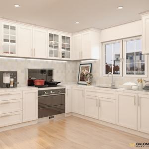 Designs de cuisines modernes en îlot, armoires de <span class=keywords><strong>cuisine</strong></span> complètes en stratifié métallique brillant, prix de gros d'usine, fabrication en Chine - Product Image 6