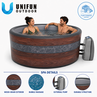 Spa gonflable carré surélevé 165x70cm pour 4 personnes, design personnalisé, avec fonction massage et technologie Drop Stitch, pour extérieur