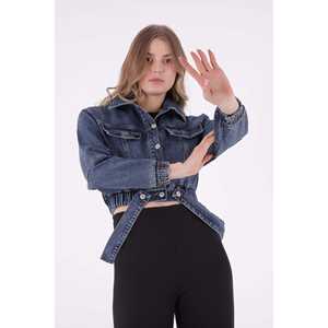Veste en jean à bretelles inversées pour femmes, style unique - Product Image 5