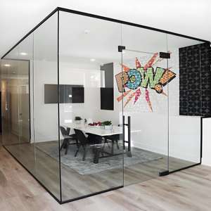 42dB High Soundproof Fire Resistant Modern Frameless Glass Partition Modular Design OEM/ODM Meeting <strong>Room</strong>/Office/Hotel Living - Product Image 3