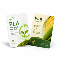 Carte RFID en amidon de maïs PLA biodégradable, carte intelligente écologique, carte de membre avec insert