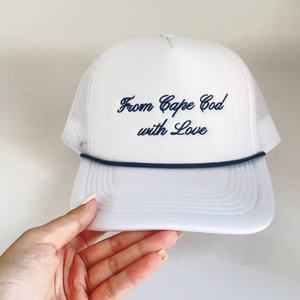 Logo personalizzato con amore scritto in schiuma di nozze cappellini Unisex 5 pannelli con cappello ricamato in corda blu scuro Design Club in rete cappellino da Baseball - Product Image 2