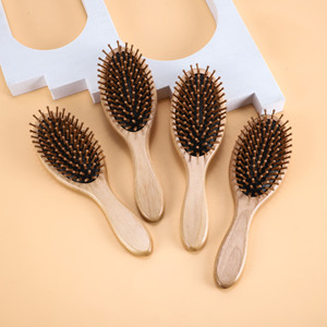 Cepillo de madera para masaje del cuero cabelludo con cerdas de madera para el cuidado y alivio del cabello de las mujeres - Product Image 2