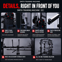 Équipement d'entraînement complet multifonctionnel Smith Gantry, équipement de fitness, machine d'entraînement pour squats et développés couchés pour salle de sport