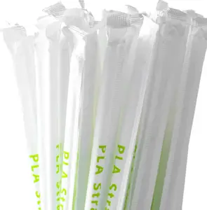 Factory Price Wholesale Sustainable Compostable Pla Straw Biodegradable Cafe Bar Restaurant Home Drinking