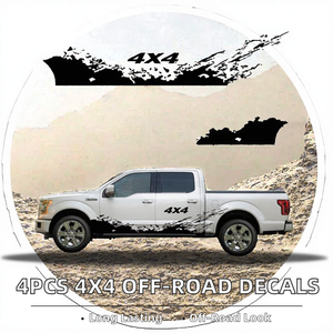สติ๊กเกอร์ติดรถยนต์ลายคลื่นแบบออฟโรด 4 ชิ้น 4x4 สำหรับตกแต่งภายนอกรถบรรทุก - Product Image 2