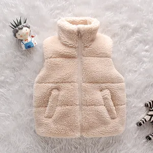 캐주얼 레저 아웃웨어 키즈 아기 소녀 겨울 따뜻한 조끼 옷 단색 재킷 키즈 퍼 퀼트 조끼