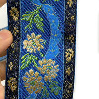 Ruban jacquard métallique doré brillant écologique en gros