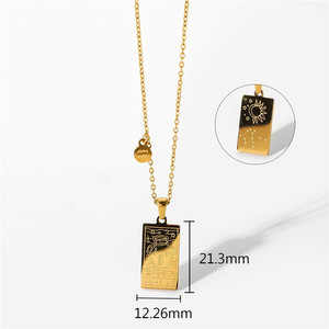 Collar con Colgante <span class=keywords><strong>de</strong></span> Tarot del Zodiaco Personalizado, Joyería <span class=keywords><strong>de</strong></span> Cartas del Tarot <span class=keywords><strong>de</strong></span> los 12 Signos del Zodiaco, Chapado en Oro <span class=keywords><strong>de</strong></span> 18k, Acero Inoxidable - Product Image 6