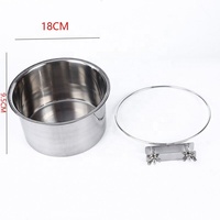 Accessoires pour animaux de compagnie perroquet oiseau nourriture suspendus bols cage eau bol mangeoires en acier inoxydable chat chien bol