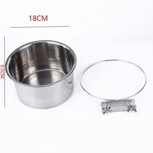 Accessoires pour animaux de compagnie perroquet oiseau nourriture suspendus bols <span class=keywords><strong>cage</strong></span> eau bol mangeoires en acier inoxydable chat chien bol - Product Image 5