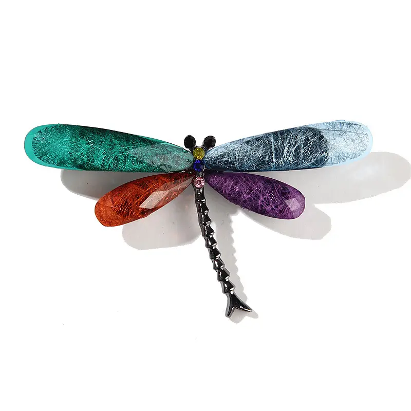 Vintage dragonfly spille dichiarazione Della Resina spilla pin brooch della lega dei monili LH4647