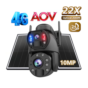 Cámara de Seguridad Solar AOV de 10MP con Doble Lente, Zoom Óptico de 22X, Visión Nocturna, Detección de Movimiento, IP66 Impermeable, 4G PTZ - Product Image 1