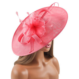 Mtop 2025 New Ladies Elegant Sinamay <strong>pink</strong> Church Hat Elegant <strong>Fascinators</strong> for Women Tea Party Kentucky Derby <strong>Headband</strong> Wedding Hat - Product Image 3
