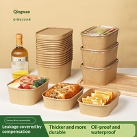Bol en papier kraft jetable, biodégradable, écologique, 100 % respectueux de l'environnement, compatible micro-ondes, réfrigérateur et four, boîte à lunch