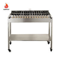 Grill à brochettes automatique en acier inoxydable pour arrosticini italiens, spiedini, barbecue au charbon de bois, shish kebab