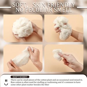 Relleno de algodón crudo de 700g, relleno de algodón Natural para almohada, tapicería, sofá, muñecas, manualidades, relleno de animales de peluche - Product Image 4