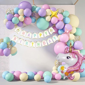 Ballons d'anniversaire licorne HLC, ballons en aluminium de 40 pouces, grande taille, pour baby shower, macarons violets et roses, guirlande de bannière de fond - Product Image 2