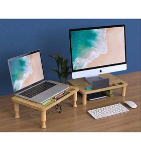 Bamboo <b>Monitor</b> <b>Stand</b> Riser With Height Adjustable and Storage Organizer - Product Image 3