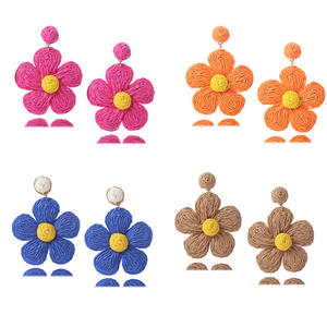 ต่างหูรูปดอกปาล์มหลากสีสำหรับเด็กผู้หญิงต่างหูห้อยรูปดอกทานตะวันแฟชั่นน่ารักสำหรับวันหยุดพักผ่อนฤดูร้อน - Product Image 1