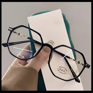 Monturas de Gafas de PC Transparentes <span class=keywords><strong>Hexagonales</strong></span> Ligeras para <span class=keywords><strong>Mujer</strong></span>, <span class=keywords><strong>Lentes</strong></span> con Bloqueo de Luz Azul, Estilo Moderno - Product Image 3