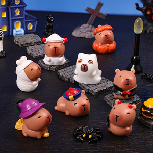 Figurines miniatures <span class=keywords><strong>en</strong></span> résine de capybara <span class=keywords><strong>en</strong></span> gros, assortiment de miniatures de Noël et d'<span class=keywords><strong>Halloween</strong></span> pour micro-paysages, décoration intérieure, personnalisation OEM - Product Image 6