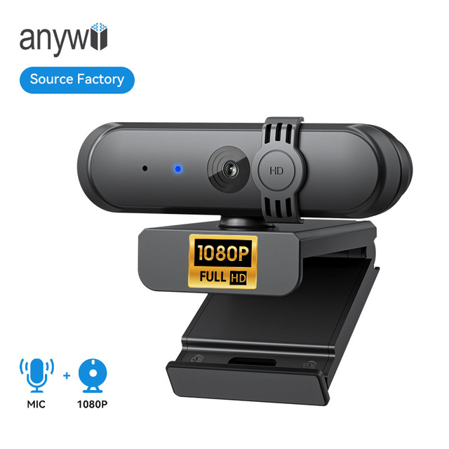 1080P Desktop Webcam 30fps USB 2.0 Interface PC Web Camera Built in Microphone with Privacy Cover for Office Conference