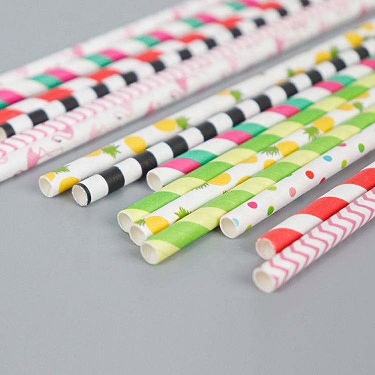 Manufacturer Disposable Biodegradable White paper straw Eco Friendly Bubble Tea Brown Kraft Paper Straws