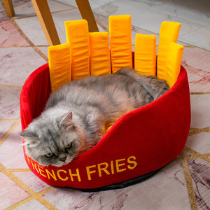 Unique Four Seasons Pet House <span class=keywords><strong>Burger</strong></span> Shape <span class=keywords><strong>Cat</strong></span> Cave Cama interior para mascotas - Product Image 2