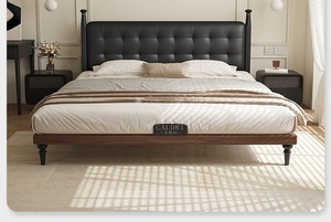 Cama <span class=keywords><strong>de</strong></span> Cuero Estilo Waffle, Respaldo Suave <span class=keywords><strong>de</strong></span> Alta Elasticidad + Base <span class=keywords><strong>de</strong></span> Cama Silenciosa, Retro y Cómoda, Doble, Disponible en Línea - Product Image 2