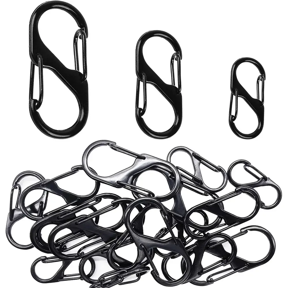 Tùy Chỉnh S Loại Carabiner Dây Kéo Clip Chống Trộm Giữ Dây Kéo Đóng Mini Keychain Móc Cắm Trại Ngoài Trời Anti-TheF Ba Lô Khóa