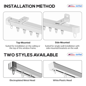 Riel <span class=keywords><strong>de</strong></span> Cortina Industrial <span class=keywords><strong>de</strong></span> Aleación <span class=keywords><strong>de</strong></span> Aluminio ARODDY <span class=keywords><strong>de</strong></span> 29-61 Pulgadas, Resistente, Ecológico, Personalizable y <span class=keywords><strong>de</strong></span> Fácil Instalación - Product Image 4