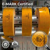 Bande réfléchissante adhésive de 2 pouces jaune ECE 104R Radium Grade Diamond rouge et blanc DOTc2 pour véhicules de chantier