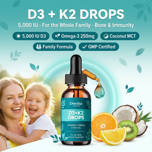 USA Factory OEM Private Label <b>Vitamin</b> D3 <b>Liquid</b> Drops 4000 IU Adults Bone Health Immune Muscle Mood Calcium Vegan Non-GMO - Product Image 1