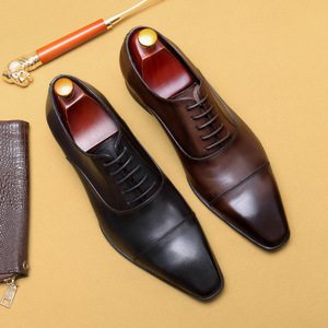 Leather <b>shoes</b> men's business formal British casual versatile low-top retro style colored Oxford <b>shoes</b> - Product Image 3