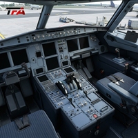 Simulateur de vol Airbus de style populaire avec plateforme de mouvement, simulateur de vol de type rig et panneau de commande d'accélérateur à pleine autonomie