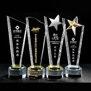 Zhongshan nuovo disegno 3D in bianco top star a forma di diamante golf esclusivo award honor coppa di cristallo trofeo